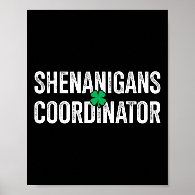 Shenanigans Coordinator For Funny St Patricks Day  Poster (Front)