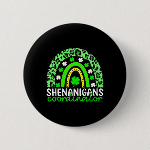 Shenanigans Coordinator Funny St Patricks Day Rain 6 Cm Round Badge