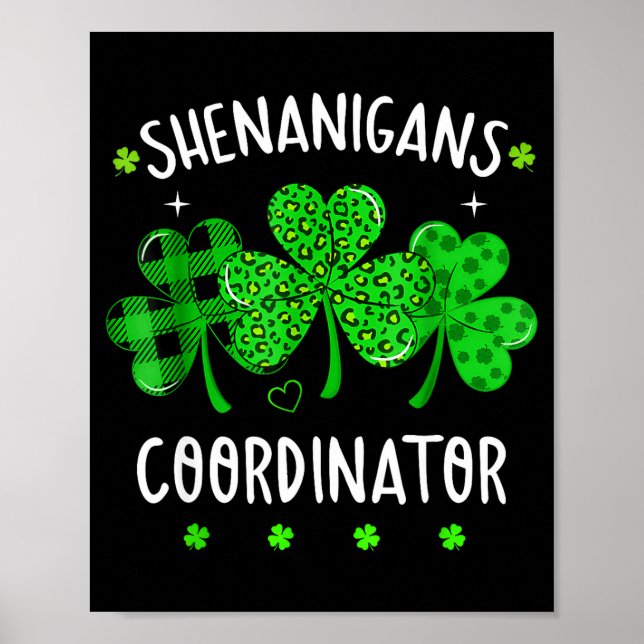 Shenanigans coordinator funny teacher st patrick's poster (Front)