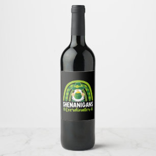 Shenanigans Coordinator Gnomes St Patrick's Day Wine Label