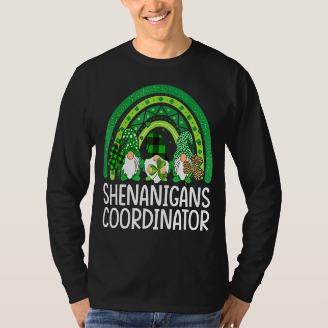 Shenanigans coordinator Gnomies Patricks Day Gnome T-Shirt (Front)