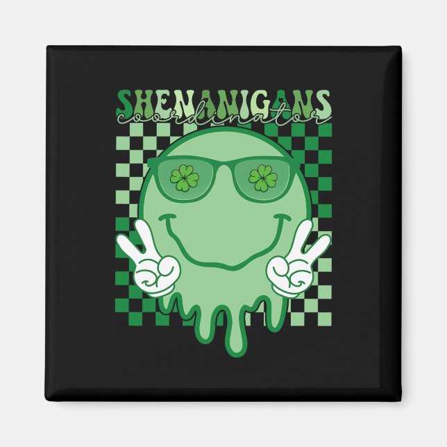 Shenanigans Coordinator Groovy St Patricks Day Men Magnet (Front)