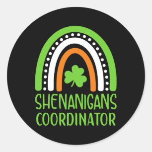 Shenanigans Coordinator Irish Rainbow - St Patrick Classic Round Sticker