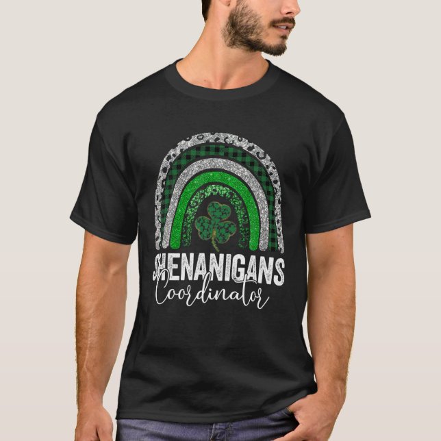 Shenanigans Coordinator St Patrick's Day Rainbow T T-Shirt (Front)