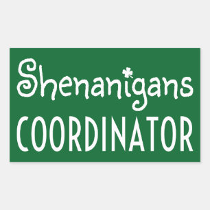 Shenanigans Coordinator St Patrick's Day Rectangular Sticker