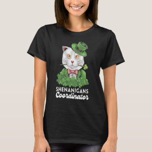 Shenanigans Coordinator Teacher Cat St Patricks Da T-Shirt