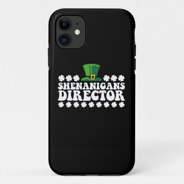 Shenanigans Director Groovy St Patrick's Day Irish Case-Mate iPhone Case (Back)