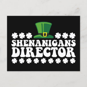 Shenanigans Director Groovy St Patrick's Day Irish Postcard