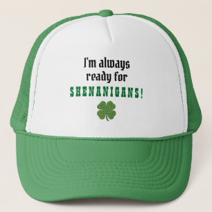 Shenanigans Funny St. Patrick's Day Clover Trucker Hat