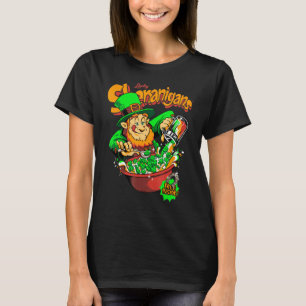 Shenanigans Lucky Leprechaun Retro Cereal St Patri T-Shirt