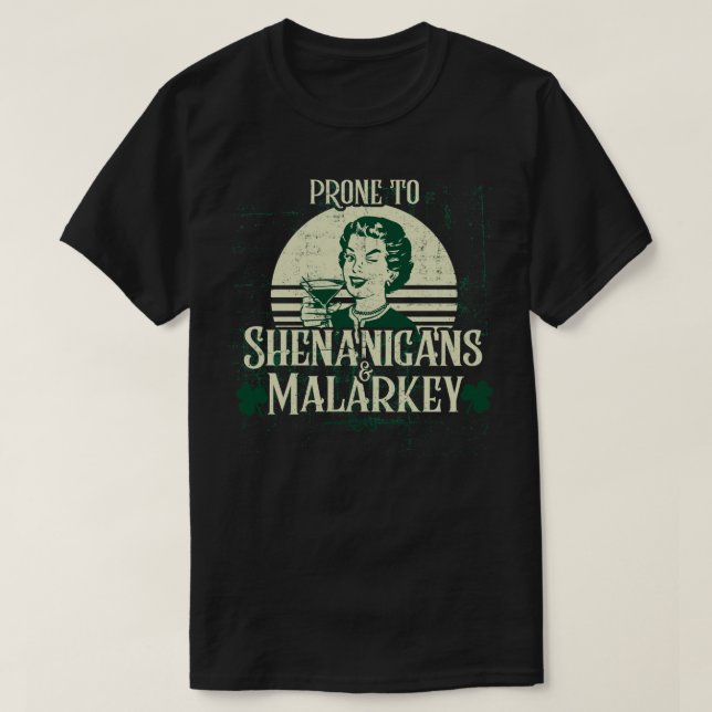 Shenanigans Malarkey Funny Womens St Patricks Day T-Shirt (Design Front)