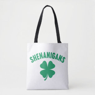Shenanigans Shamrock St. Patrick's Day Retro  Tote Bag