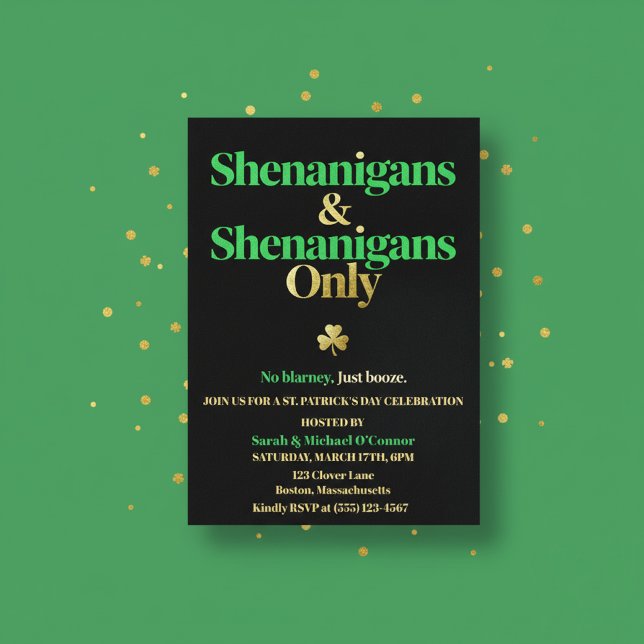 Shenanigans & Shenanigans Only St. Patrick’s Day  Invitation (Creator Uploaded)
