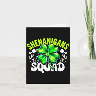 Shenanigans squad cute gnome irish shamrock st card