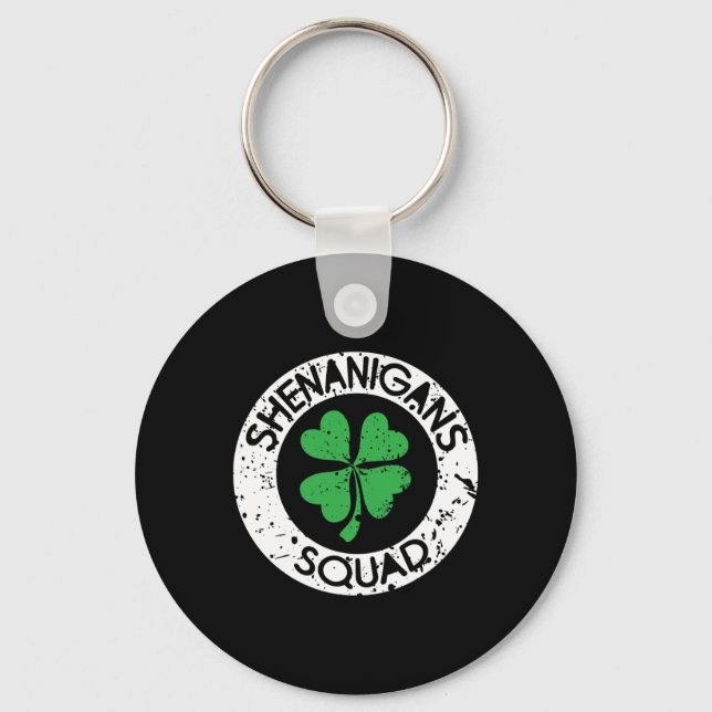 Shenanigans Squad Funny Saint Patrick's Day Matchi Key Ring (Front)