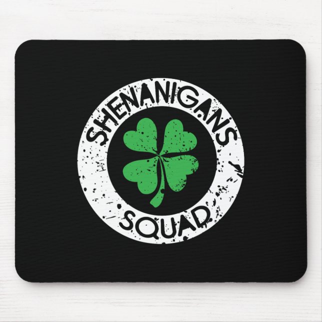 Shenanigans Squad Funny Saint Patrick's Day Matchi Mouse Mat (Front)