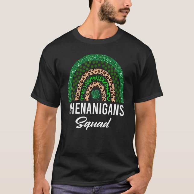 Shenanigans Squad Funny St Patricks Day Costume Ra T-Shirt (Front)