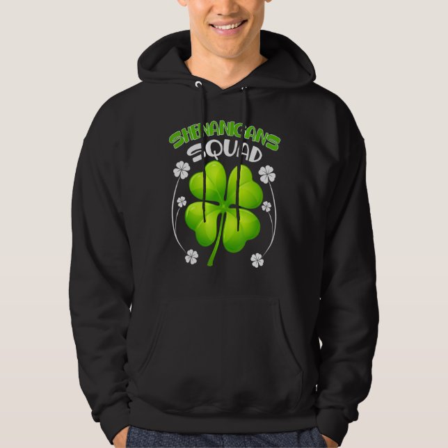 Shenanigans Squad Funny St Patricks Day Group Drin Hoodie (Front)