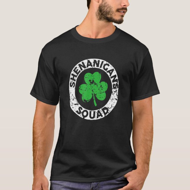 Shenanigans Squad Funny St Patrick's Day Matching  T-Shirt (Front)