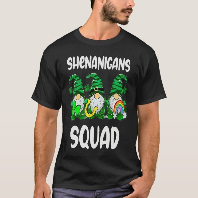 Shenanigans Squad Gnomes St Patrick's Day Men Wome T-Shirt (Front)