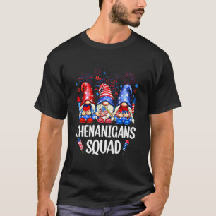 Shenanigans Squad Gnomes USA Independence Day 4th  T-Shirt