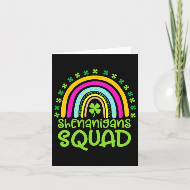 Shenanigans Squad Happy St Patrick's Day Rainbow S Card (Front)