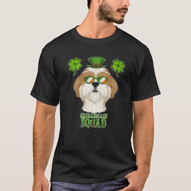 Shenanigans Squad I St Patricks Day Shih Tzu T-Shirt (Front)