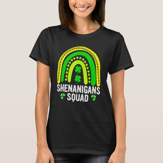 Shenanigans Squad Irish  Funny St Patricks Day T-Shirt (Front)