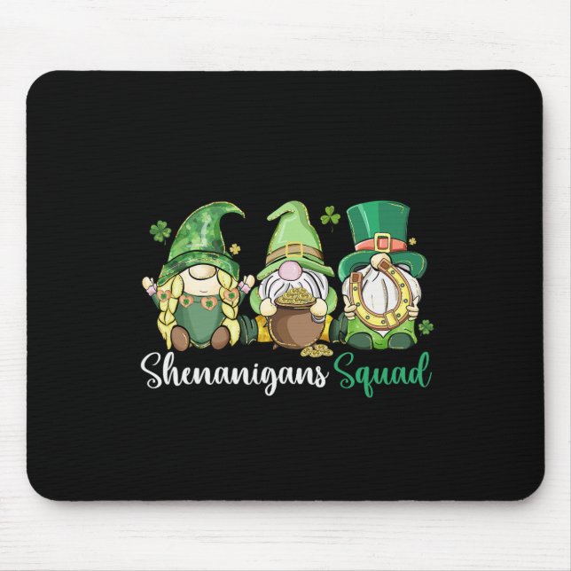Shenanigans Squad Irish Gnomes Clover - St Patrick Mouse Mat (Front)