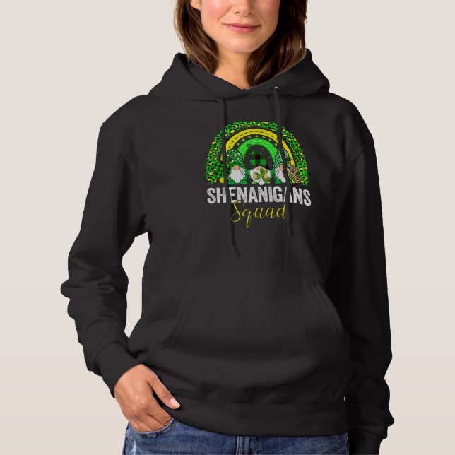 Shenanigans Squad Irish Gnomes Rainbow St Patrick' Hoodie (Front)