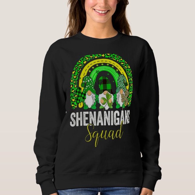 Shenanigans Squad Irish Gnomes Rainbow St Patrick' Sweatshirt (Front)