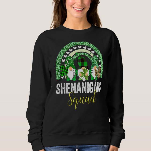 Shenanigans Squad Irish Gnomes Rainbow St Patrick' Sweatshirt (Front)