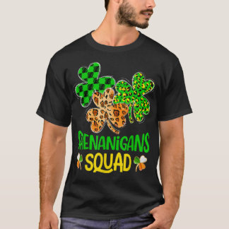 Shenanigans Squad Irish Shamrock Plaid St Patricks T-Shirt