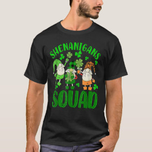 Shenanigans Squad Leopard Gnome Patricks Day Men W T-Shirt