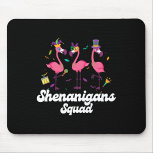 Shenanigans Squad Mardi Gras Flamingo Party Parade Mouse Mat
