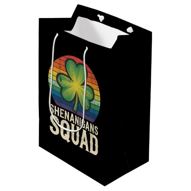 Shenanigans Squad Matching St Patricks Day Group  Medium Gift Bag (Front Angled)
