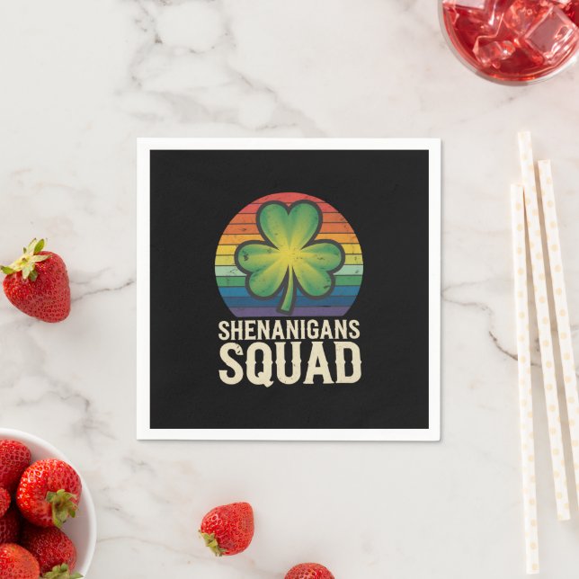 Shenanigans Squad Matching St Patricks Day Group  Napkin (Insitu)