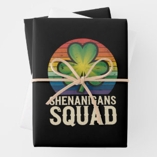 Shenanigans Squad Matching St Patricks Day Group  Wrapping Paper Sheet