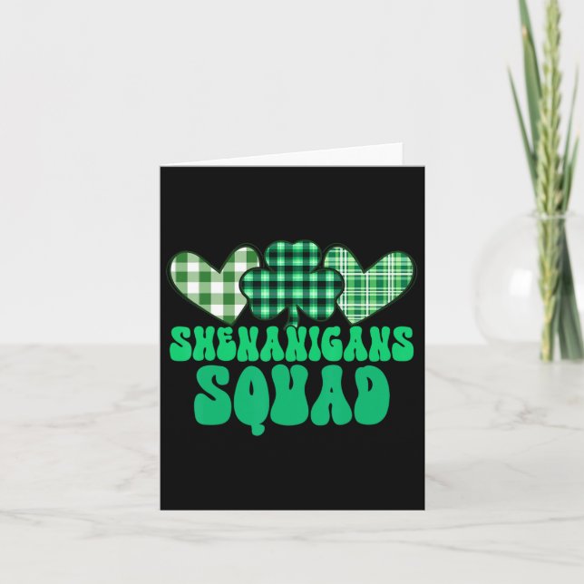 Shenanigans Squad Prone To Malarkey St. Patrick's  Card (Front)