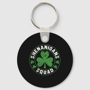 Shenanigans Squad Shamrocks Irish Funny St Patrick Key Ring