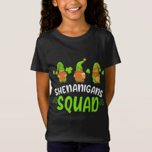 Shenanigans Squad St Patrick's Day Funny Gnomes Gr T-Shirt