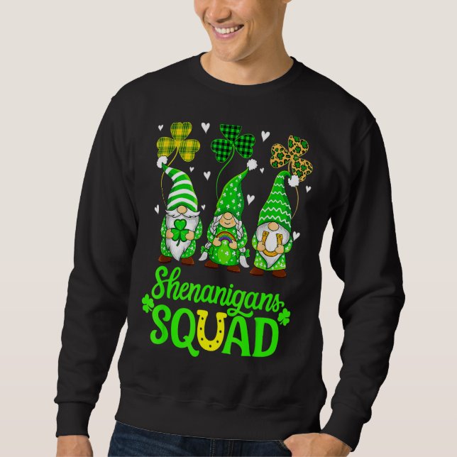 Shenanigans Squad St Patricks Day Gnomes Green Pro Sweatshirt (Front)