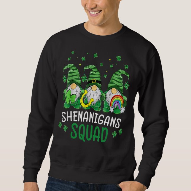 Shenanigans Squad St Patricks Day Gnomes Green Pro Sweatshirt (Front)
