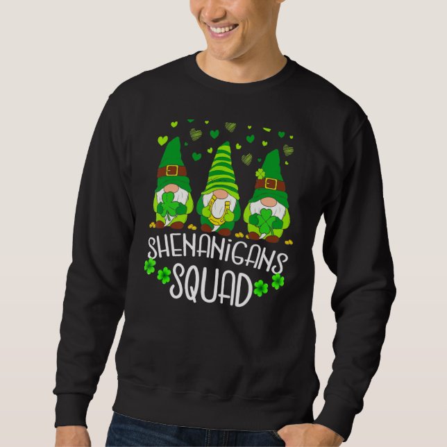 Shenanigans Squad St Patricks Day Gnomes Green Pro Sweatshirt (Front)