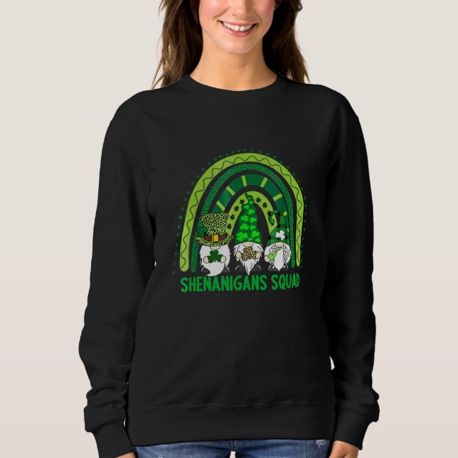 Shenanigans Squad St Patricks Day Gnomes Green Pro Sweatshirt (Front)