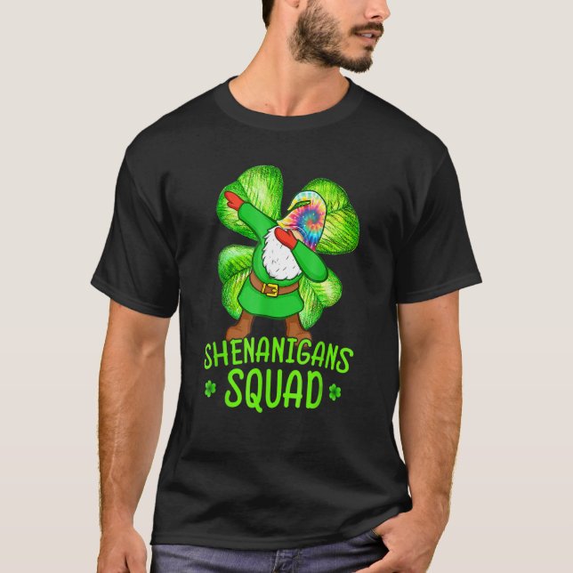 Shenanigans Squad St Patricks Day Gnomes Green Pro T-Shirt (Front)