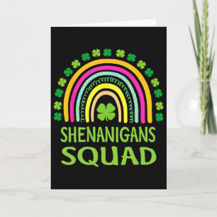 Shenanigans Squad St Patrick's Day Rainbow Shamroc Card