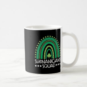 Shenanigans Squad St Patrick's Day Rainbow Shamroc Coffee Mug
