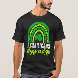 Shenanigans Squad St Patrick's Day Rainbow Shamroc T-Shirt