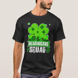 Shenanigans Squad St Patricks Day Shamrock Clover T-Shirt